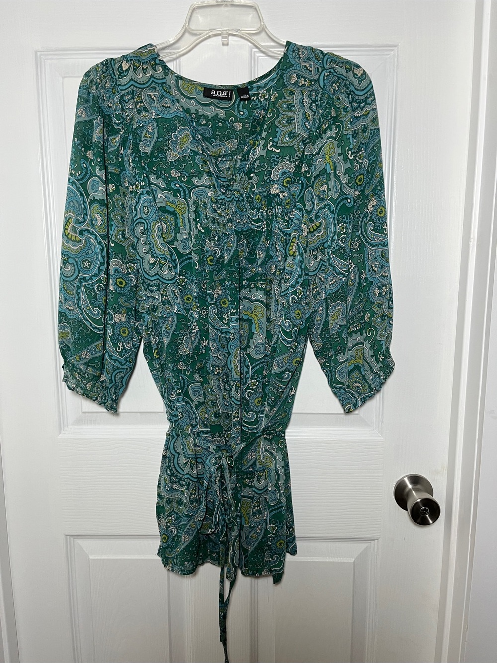 a.n.a Green & Blue Paisley Blouse with Camisole